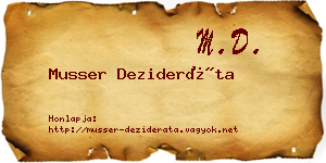 Musser Dezideráta névjegykártya